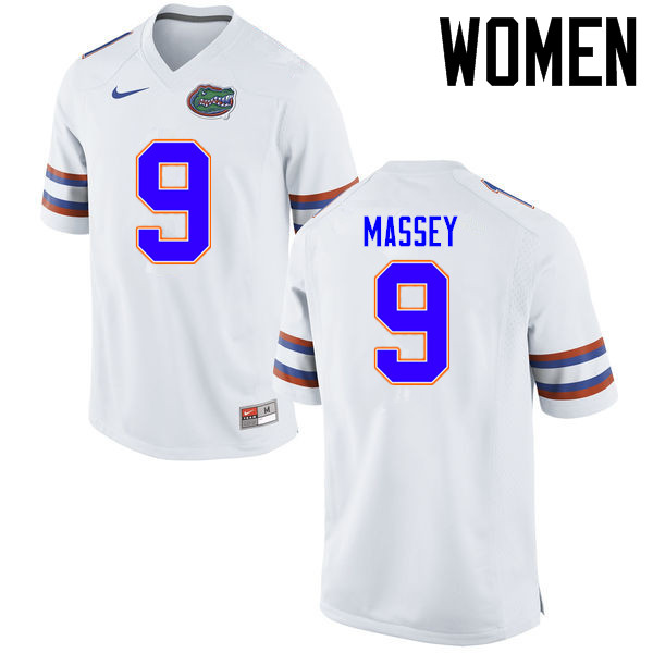 Women Florida Gators #9 Dre Massey College Football Jerseys Sale-White - Click Image to Close